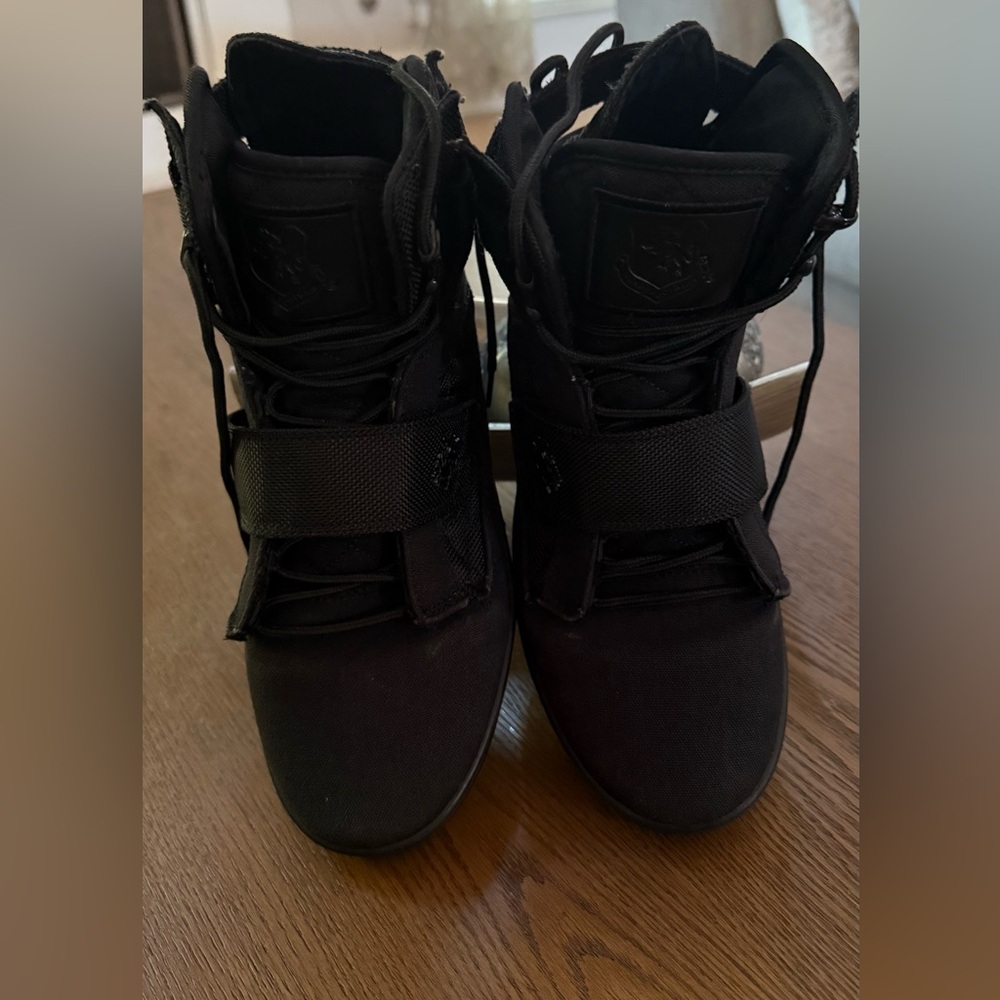 Vlado High-Top Strap Sneakers in Black